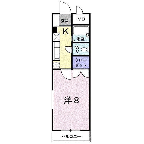 サニ-ヒル(1K/1階)の間取り写真