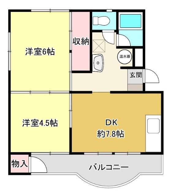 BETTER 柏崎(2DK/1階)の間取り写真