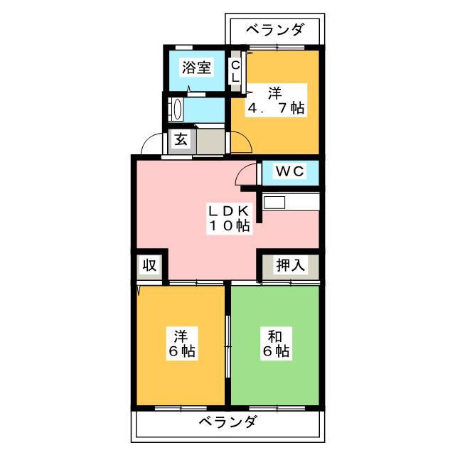 JEAN PALACE 21(3LDK/3階)の間取り写真