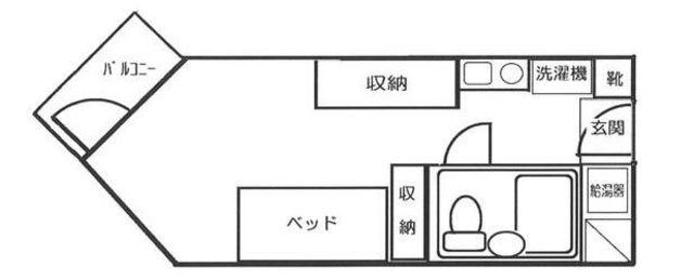 コスモヒルハウス(ワンルーム/2階)の間取り写真