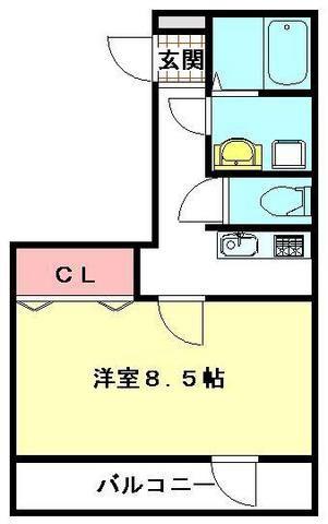 マーサドール大宮(1K/2階)の間取り写真