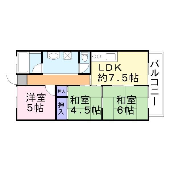 メゾン東加古川(3DK/3階)の間取り写真