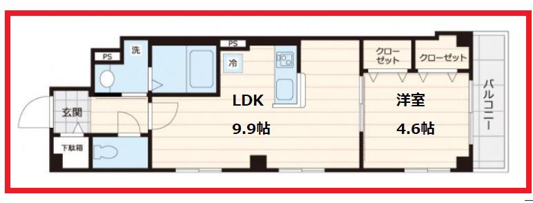 クラッソ(1LDK/4階)の間取り写真