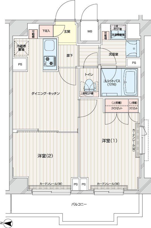 ルーブル本羽田(2DK/7階)の間取り写真