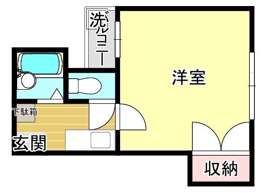 DWELL鳥飼(1SK/2階)の間取り写真