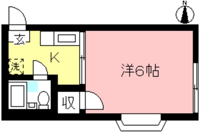 MIフラット(1K/2階)の間取り写真