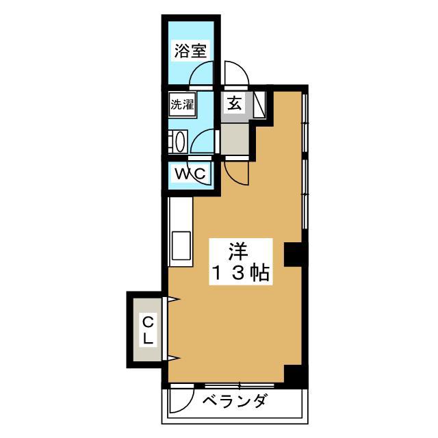 ケイズヒル(ワンルーム/2階)の間取り写真