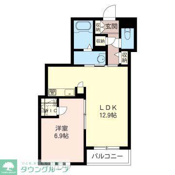 アルフラット武蔵浦和(1LDK/3階)の間取り写真
