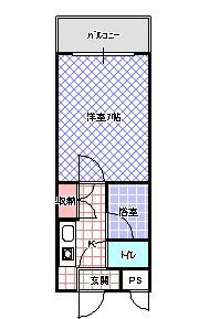 アメニティハウス(1K/2階)の間取り写真