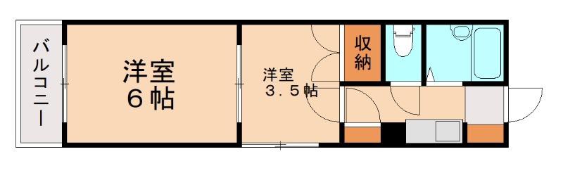 ジョイフル折尾I(2K/1階)の間取り写真