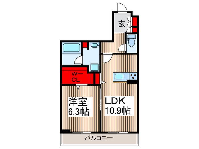サンドミール(1LDK/2階)の間取り写真