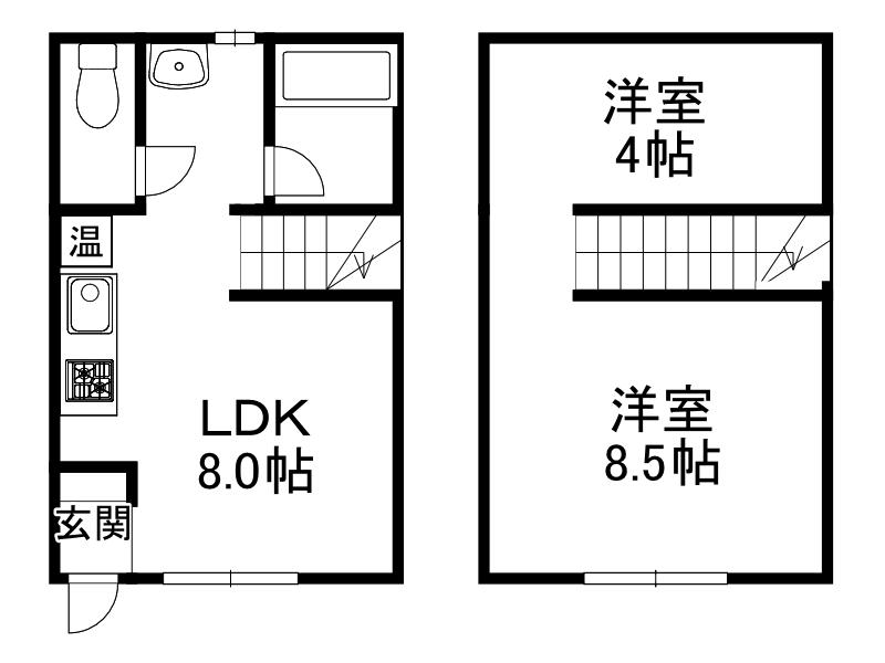 LUCRAS(1DK/1階)の間取り写真