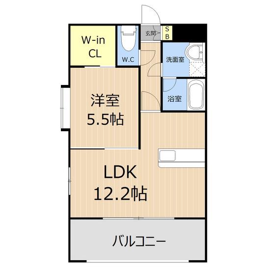 グランフィーネ新生(1LDK/6階)の間取り写真