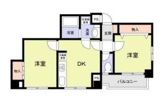 ミラベル関谷(2DK/6階)の間取り写真