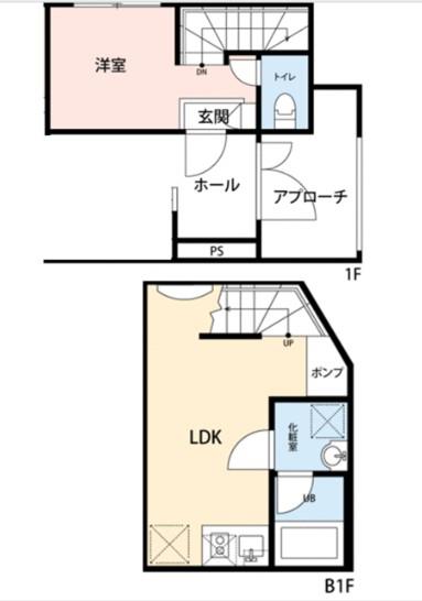 HERME YOYOGI OUEST エルメ代々木ウエスト(1LDK/1階)の間取り写真