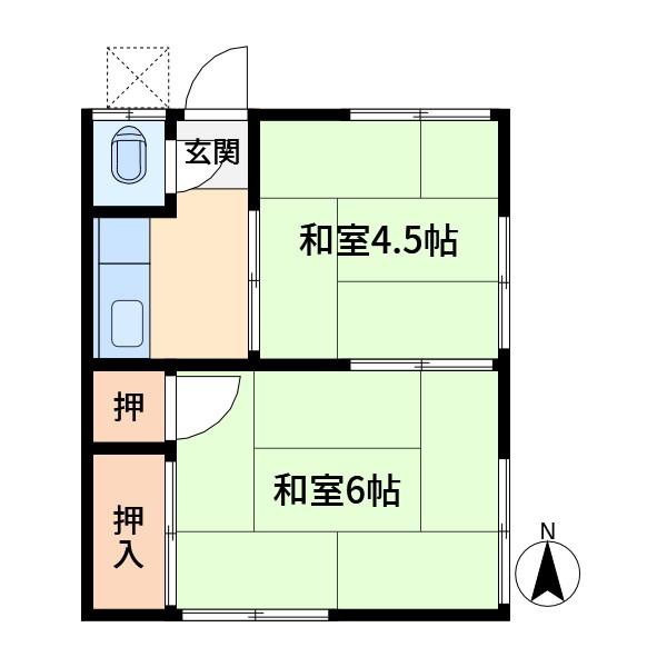田村ハイツ(2K/2階)の間取り写真