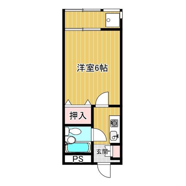 シティハイツ鳳西町(1K/1階)の間取り写真