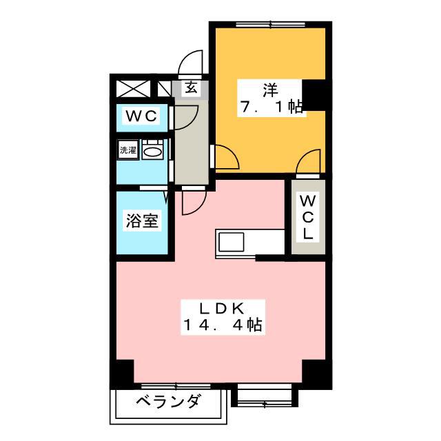 YS STAGE WAKAMIYA(1LDK/7階)の間取り写真
