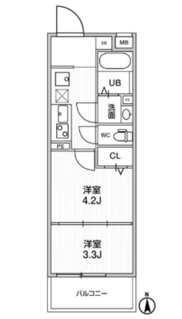 アルティザ葛西(2K/3階)の間取り写真