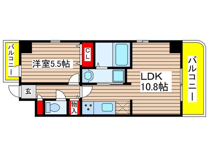 S・ALLEY(1LDK/3階)の間取り写真