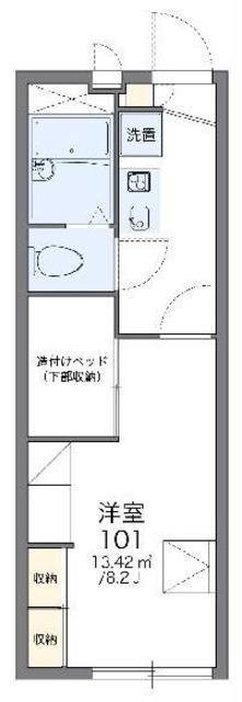 レオパレスコンフォート平松(1K/2階)の間取り写真