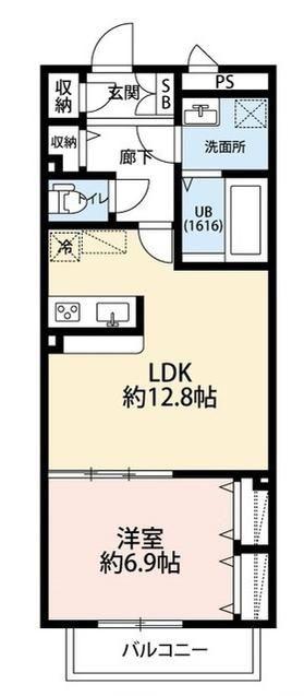 アドシール若柳I(1LDK/2階)の間取り写真