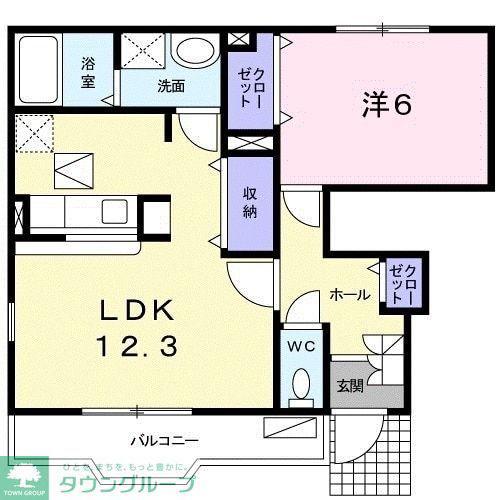 パーク ヒルズ1番館(1LDK/1階)の間取り写真