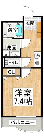 神戸アスタカレッジハイツ(1K/9階)の間取り写真