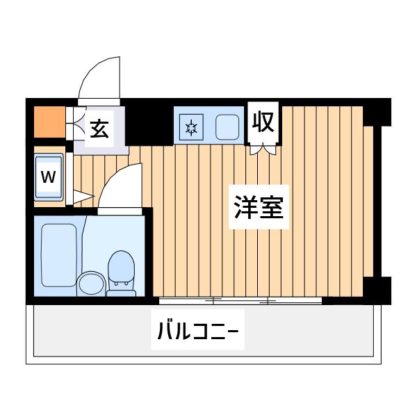 ダイアパレス三ツ沢公園東館(ワンルーム/3階)の間取り写真