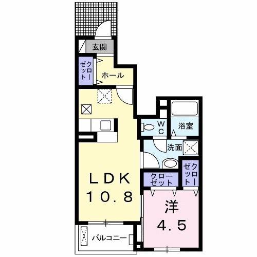 ビオーラ ミユキ B(1LDK/1階)の間取り写真