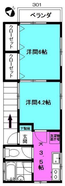 スターハイツIII(2K/3階)の間取り写真