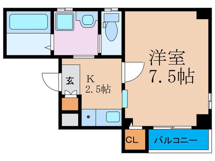 プライムコート出来島(1K/3階)の間取り写真