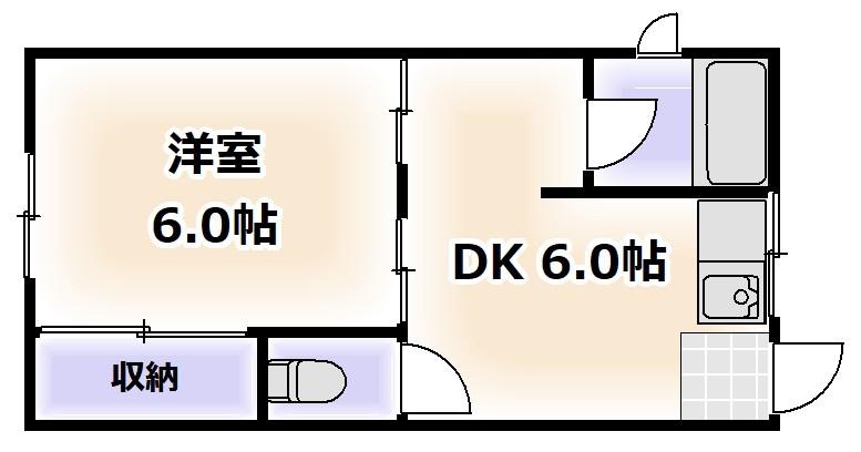マミーハイツ(1DK/3階)の間取り写真