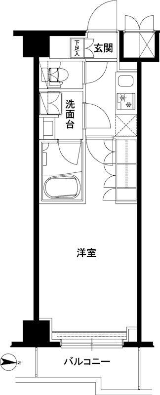 ルーブル武蔵新城六番館(1K/6階)の間取り写真
