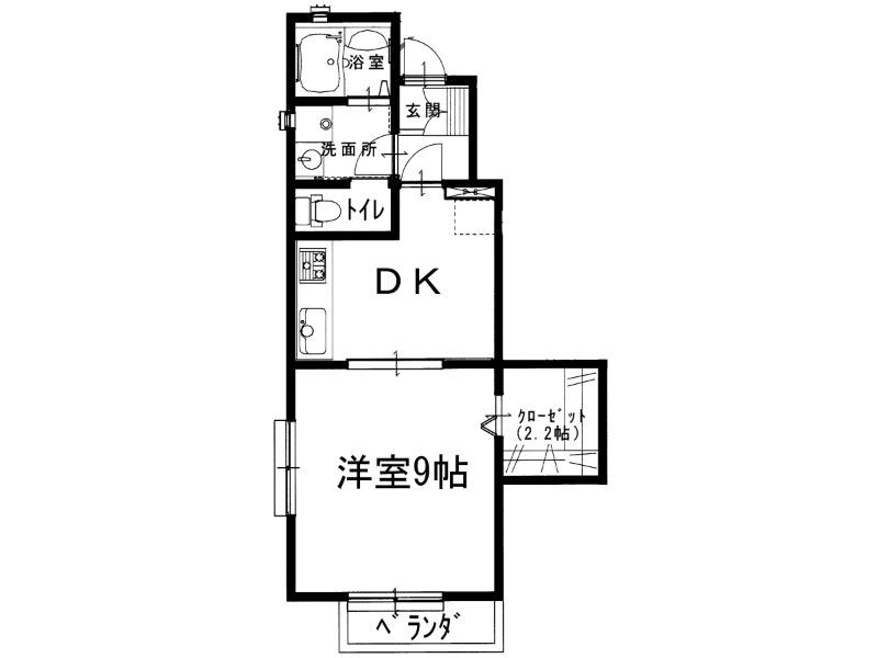 エスペランサ広野1号地(1K/1階)の間取り写真