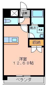 クロノス庄口公園(ワンルーム/5階)の間取り写真
