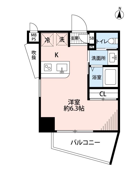 サヴォイステディハウス(1K/7階)の間取り写真