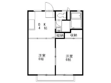 富士見ハイツ(2DK/2階)の間取り写真