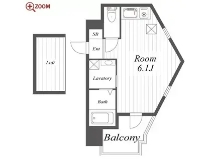 LA VERITE金山(ワンルーム/3階)の間取り写真