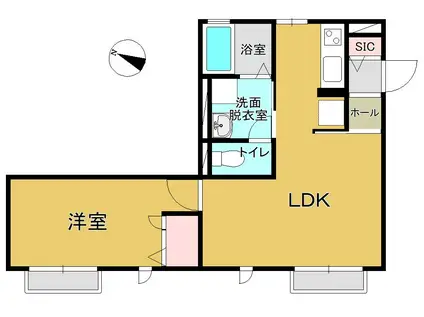 インテリアルグラミー(1LDK/2階)の間取り写真