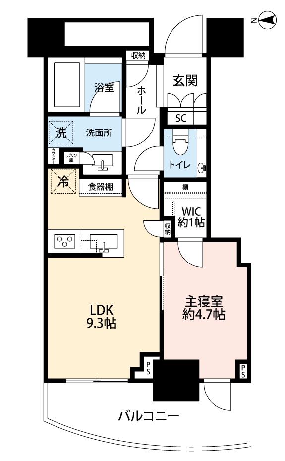 パークコート乃木坂ザタワー(1LDK/2階)の間取り写真