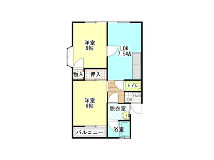 コーポセントラルKDO(2LDK/1階)の間取り写真
