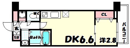 SERENITE神戸元町(1DK/3階)の間取り写真