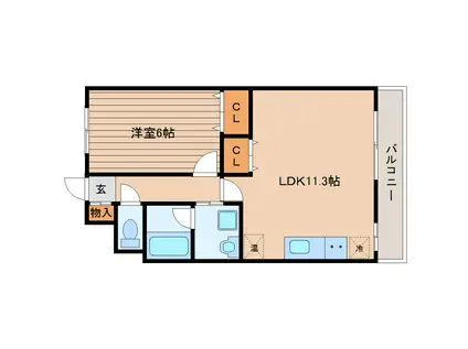 エスポワール アネッツ(1LDK/3階)の間取り写真