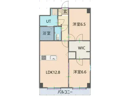 S-FORT宇都宮南大通(2LDK/1階)の間取り写真