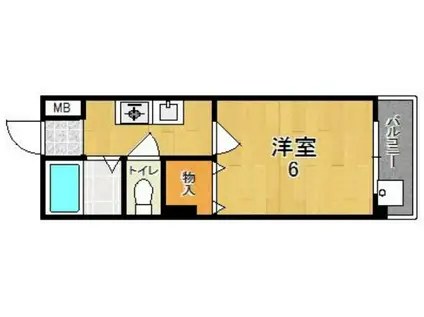 アビテII(1K/2階)の間取り写真