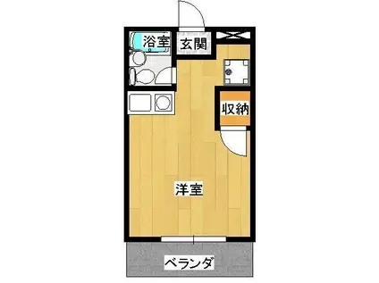エグザイル(ワンルーム/2階)の間取り写真