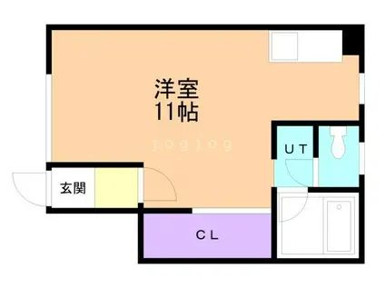 さくら館 B棟(ワンルーム/1階)の間取り写真