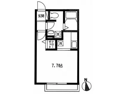 ボルベール アサヒ(ワンルーム/1階)の間取り写真