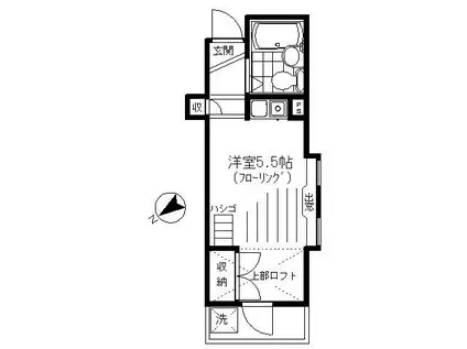トマト&パセリ(ワンルーム/1階)の間取り写真